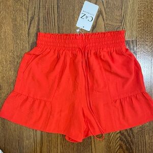 C & Z Dress Shorts Bright Orange/Red Size Small, NWT
